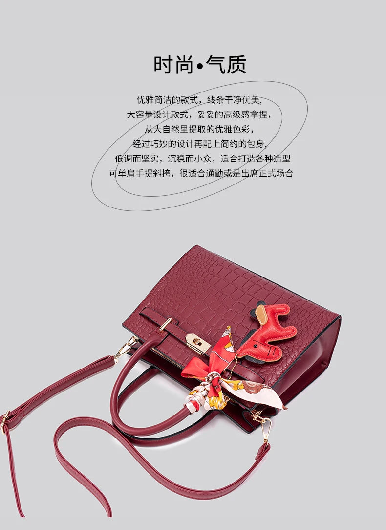 large-capacity multi-functional crossbody bag, PU leather