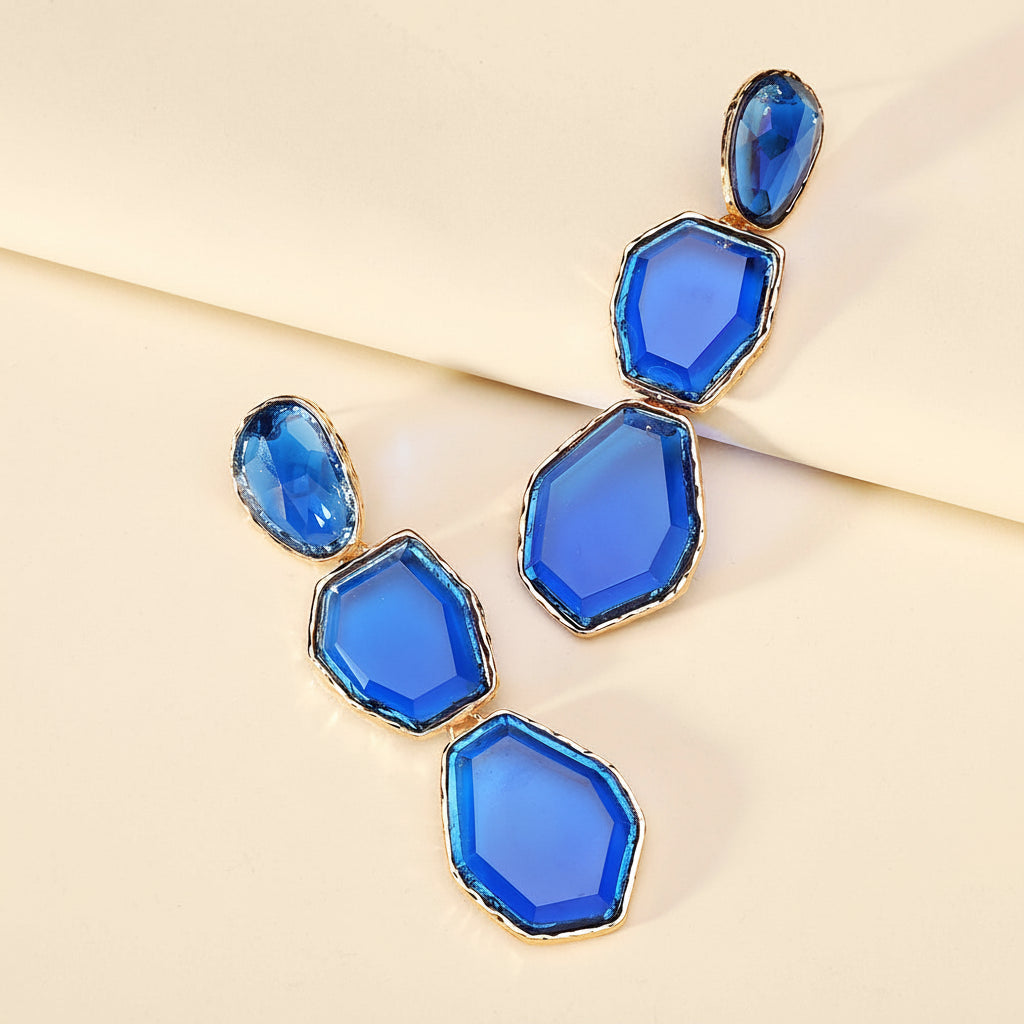 Creative Design Popular Luxury Geometric Resin Charm Long Dangle Drop Earrings For Women Trend Unusual Pendant Jewelry Gift