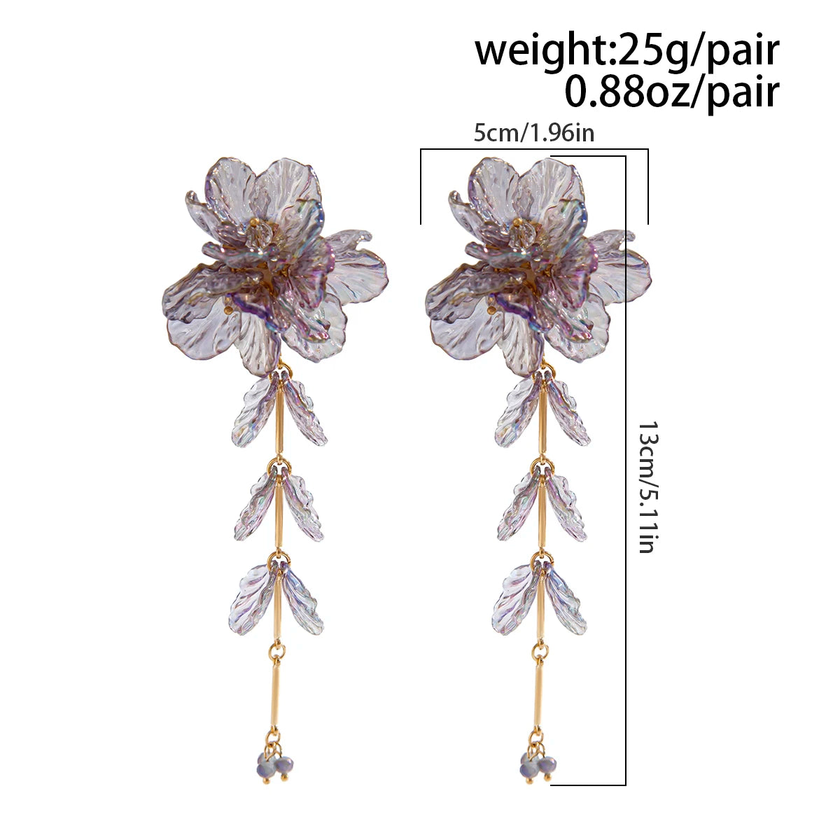 Salircon Elegant Charming Scallop Flowers Earrings for Women Creative Design Long Pendant Earrings Lady Party Ear Jewelry