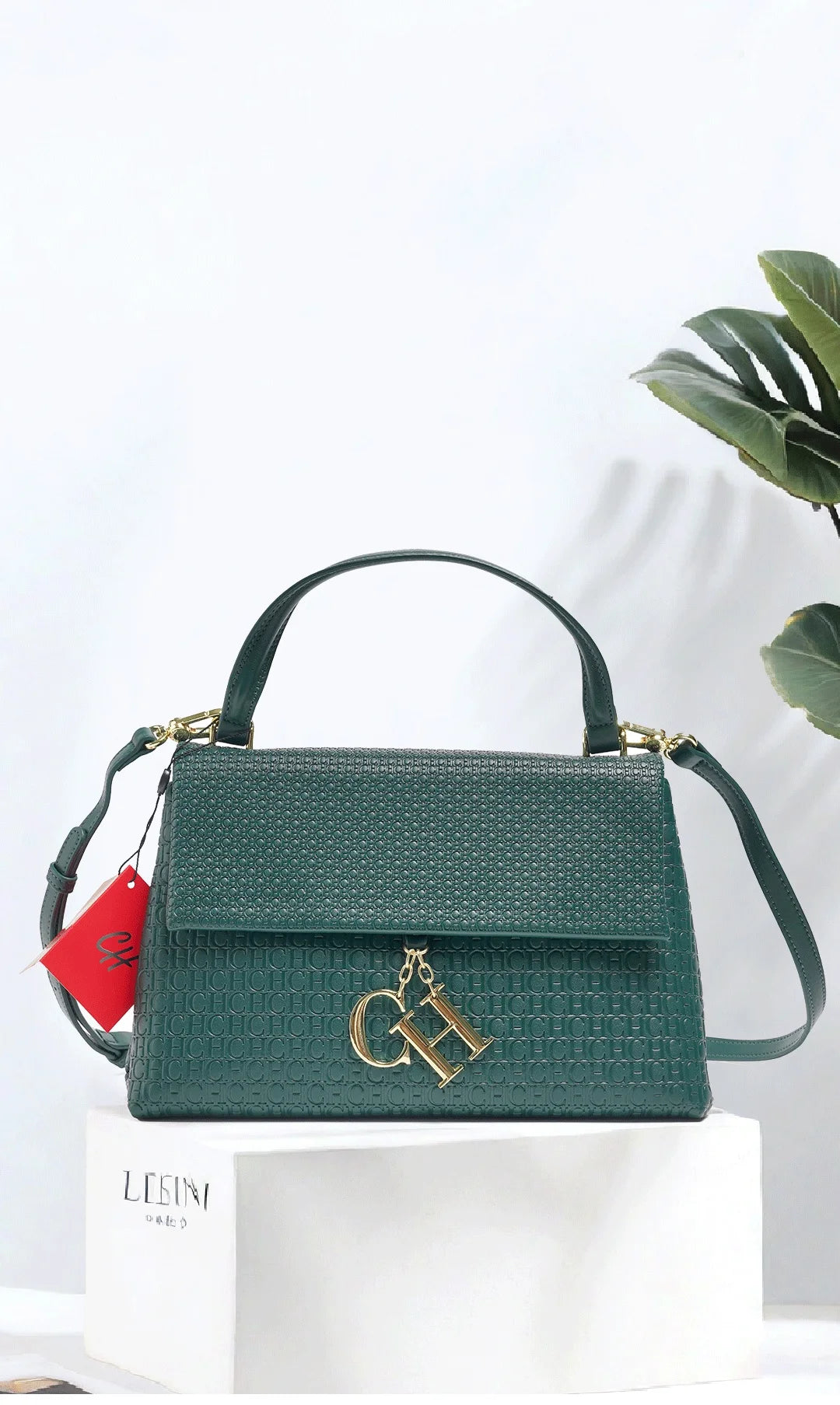 CH Lightweight PU+TPU Handbag 28x12x9cm, 5 Color Zipper Compartment Purse, Compact Tote Bag for Phone & Wallet