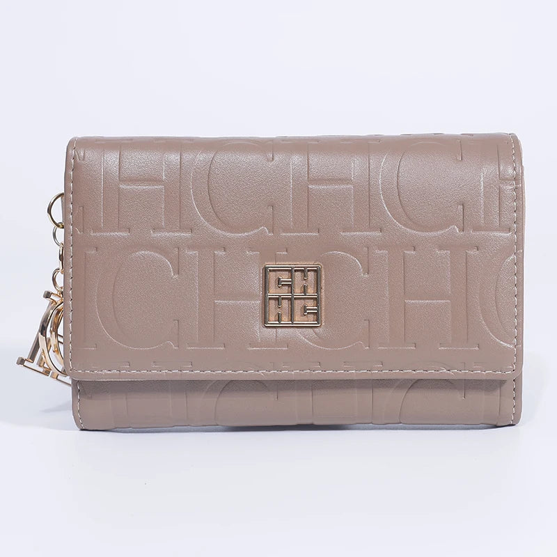 CH Luxury Card Bag Minimalist Chic Embossed Design Wallet Stylish Women Accessory Compact Multi Slot Card Holder Daily Essential