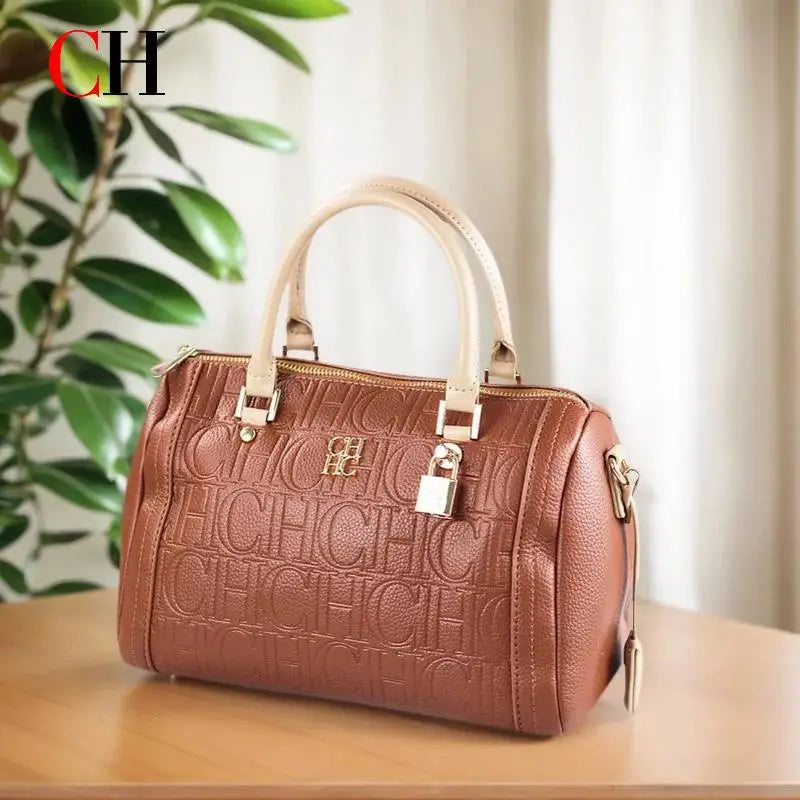 CH Women Handbag Shoulder Bag Embossed Logo Pattern Fashionable Ladies Casual 2026 New Trendy Popular Crossbody Bag Hot Sale