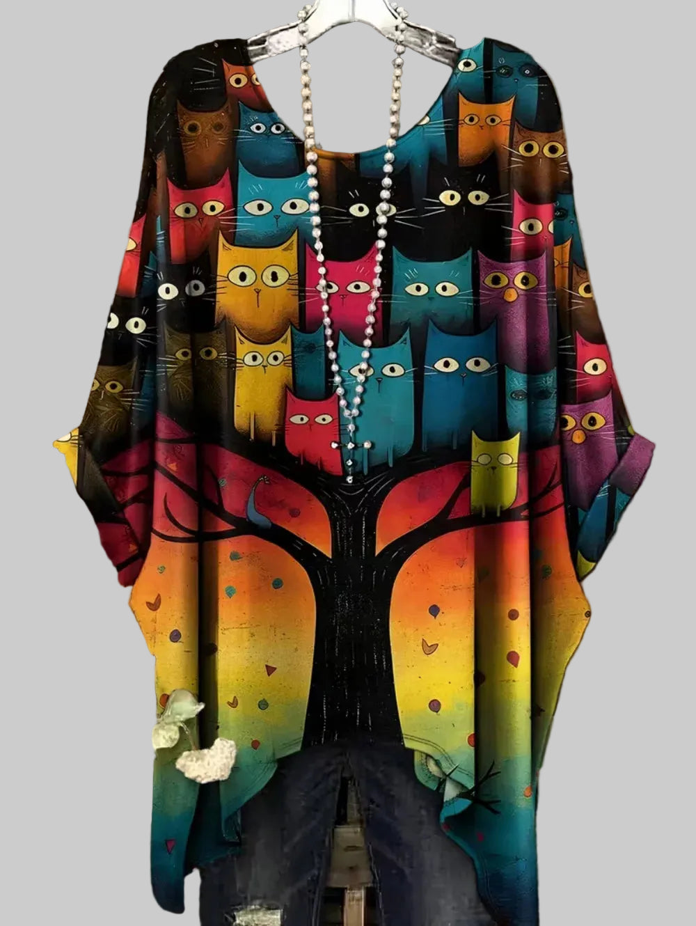 Retro Women's T Shirt Anime Cat Graphic Girl Clothes Summer O-Neck Short Sleeve Tees Female Harajuku Streetwear Oversized Blouse