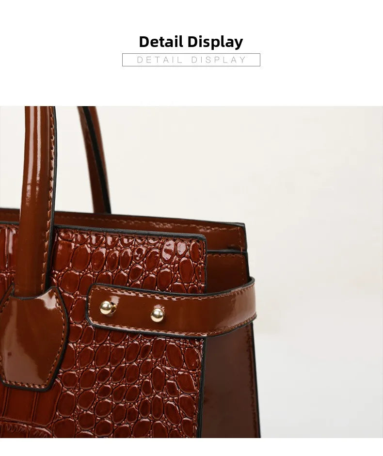 Retro Ladies Three-piece Set Mother-daughter Crossbody Bag Crocodile Pattern Texture Single-shoulder Hand-held Diagonal Bag