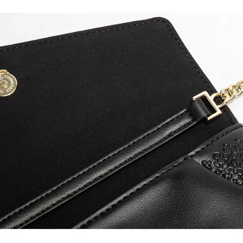 CH Women's Crossbody Bag Stylish Textured Leather Clutch Gold Chain Logo Detail Evening Party Purse Must Have Hot Sale