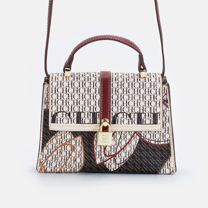 New Casual Women's Crossbody Bag Exquisite And Fashionable Handbag Niche Light Luxury Brand With Lock Design Trendy Designer's