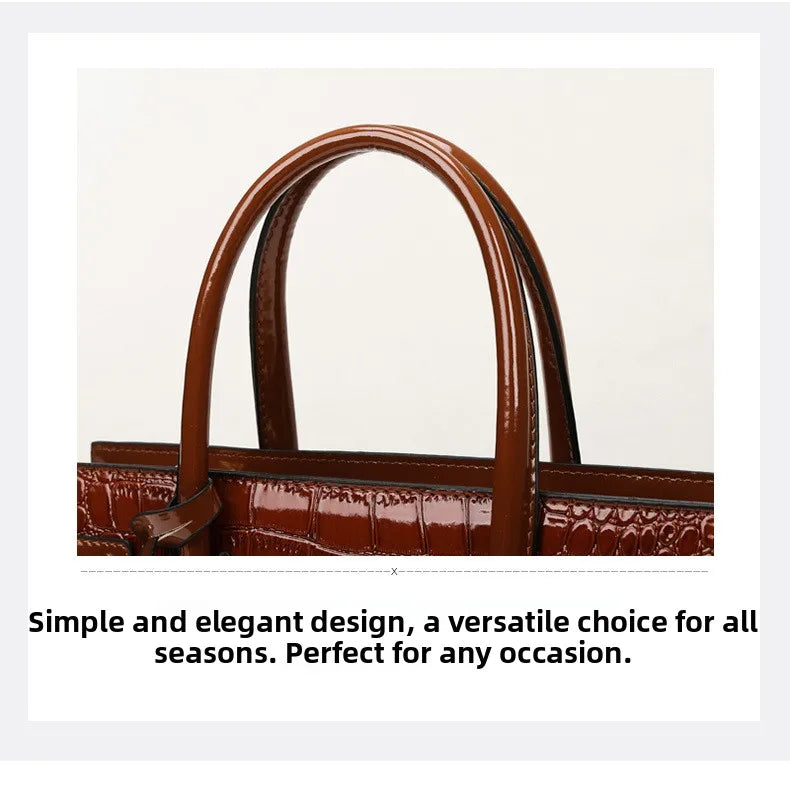 Retro Ladies Three-piece Set Mother-daughter Crossbody Bag Crocodile Pattern Texture Single-shoulder Hand-held Diagonal Bag