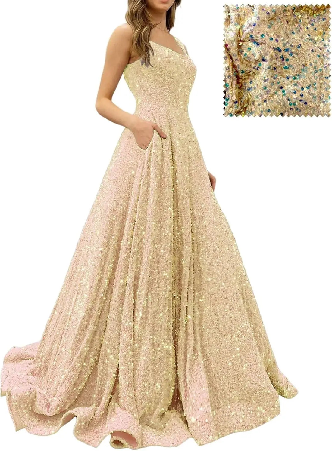 Prom Dresses Long A Line with Pockets Formal Evening Ball Gowns Velvet Velvet Sequins Black Tie Wedding Party Dress