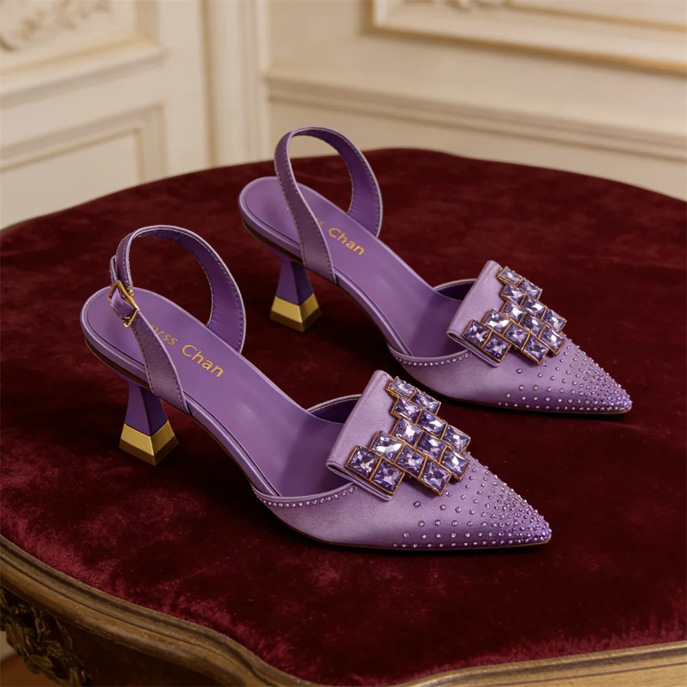 2026 Elegant Italian Rhinestone-Embellished Pointed Toe High Heels - Chic Women's Party Shoes for Every Occasion