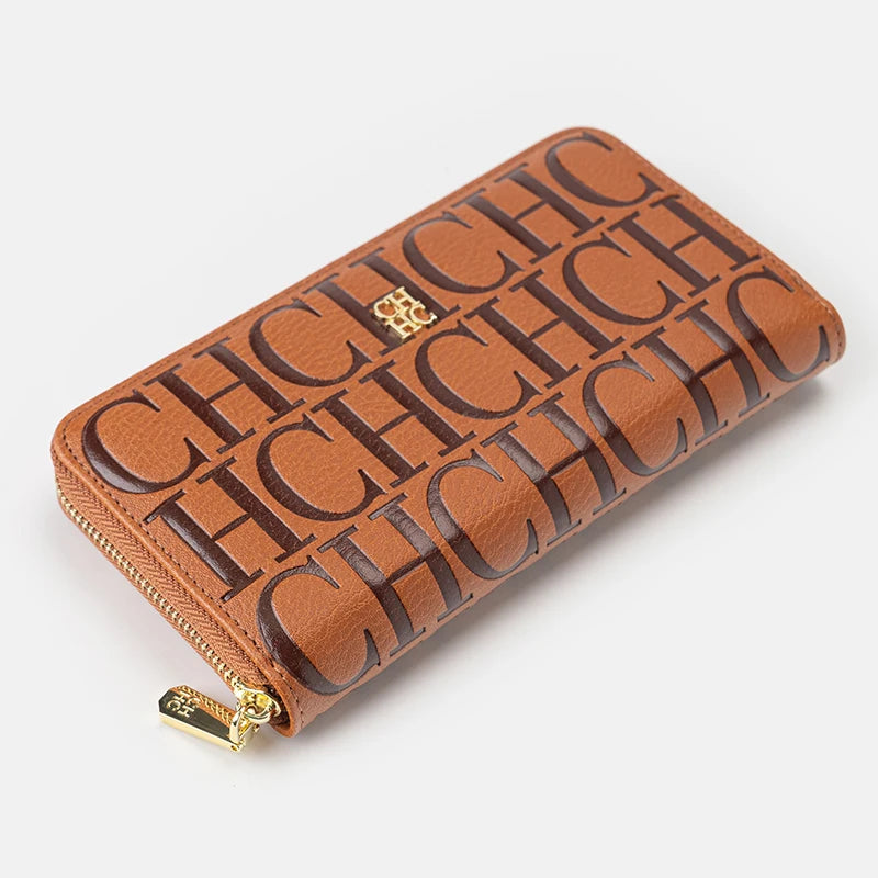 Embossed Zip Around Long Wallet