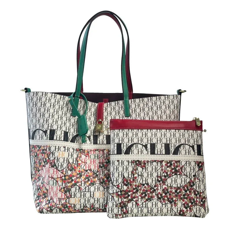 CH Simple Atmosphere Style Women's Handbag Fashion Women's Handbag Unique Print Design Women's Large Capacity Commuter Bag