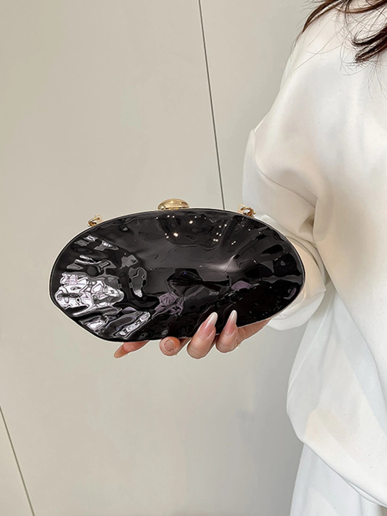 Shell Shaped Dinner Handbag Fashion Acrylic Chain Clutch Large Capacity Wallet New Banquet Party Women's Crossbody Shoulder Bag