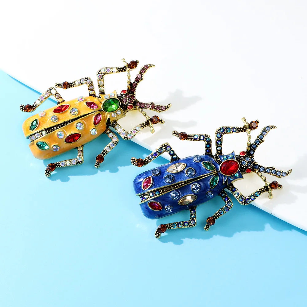 SKEDS New Arrival 2023 Women Men Exquisite Enamel Beetle Pins Brooches Fashion Unisex Suit Clothing Insect Badges Brooch Pin