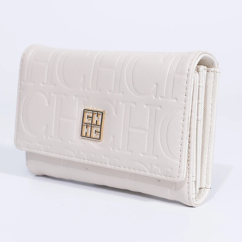 CH Luxury Card Bag Minimalist Chic Embossed Design Wallet Stylish Women Accessory Compact Multi Slot Card Holder Daily Essential