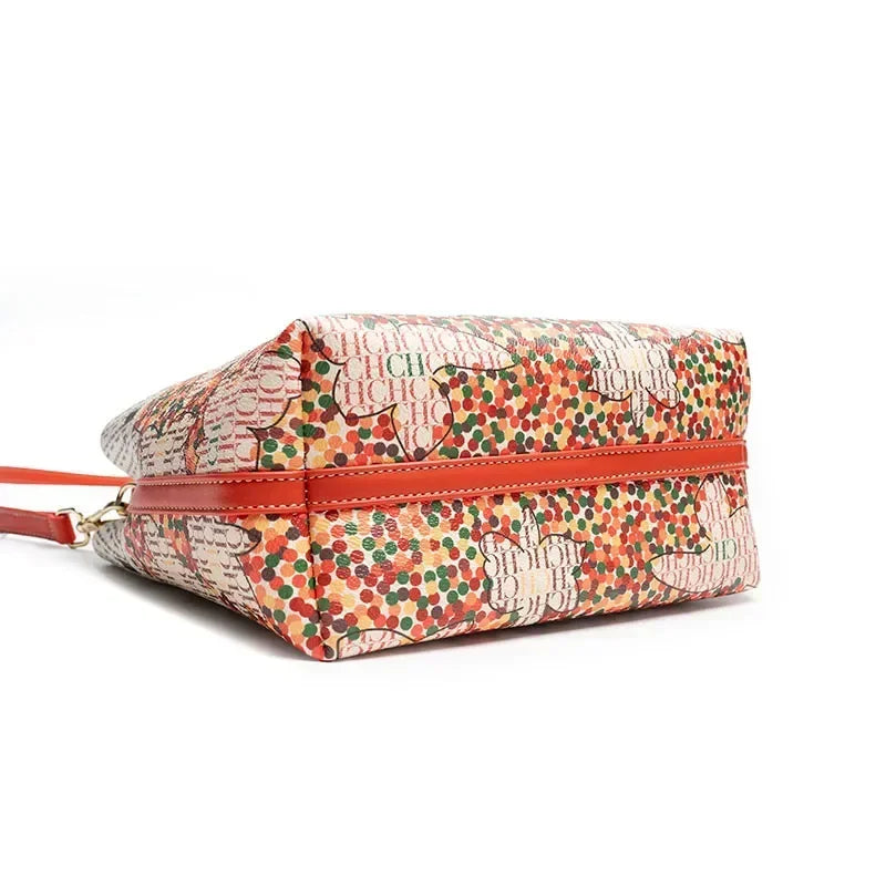 Women's Shoulder Large Capacity Bag Exquisite Flower Printed Women's Leather Bag Fashion Design New 2025 Women's Handbag Printed
