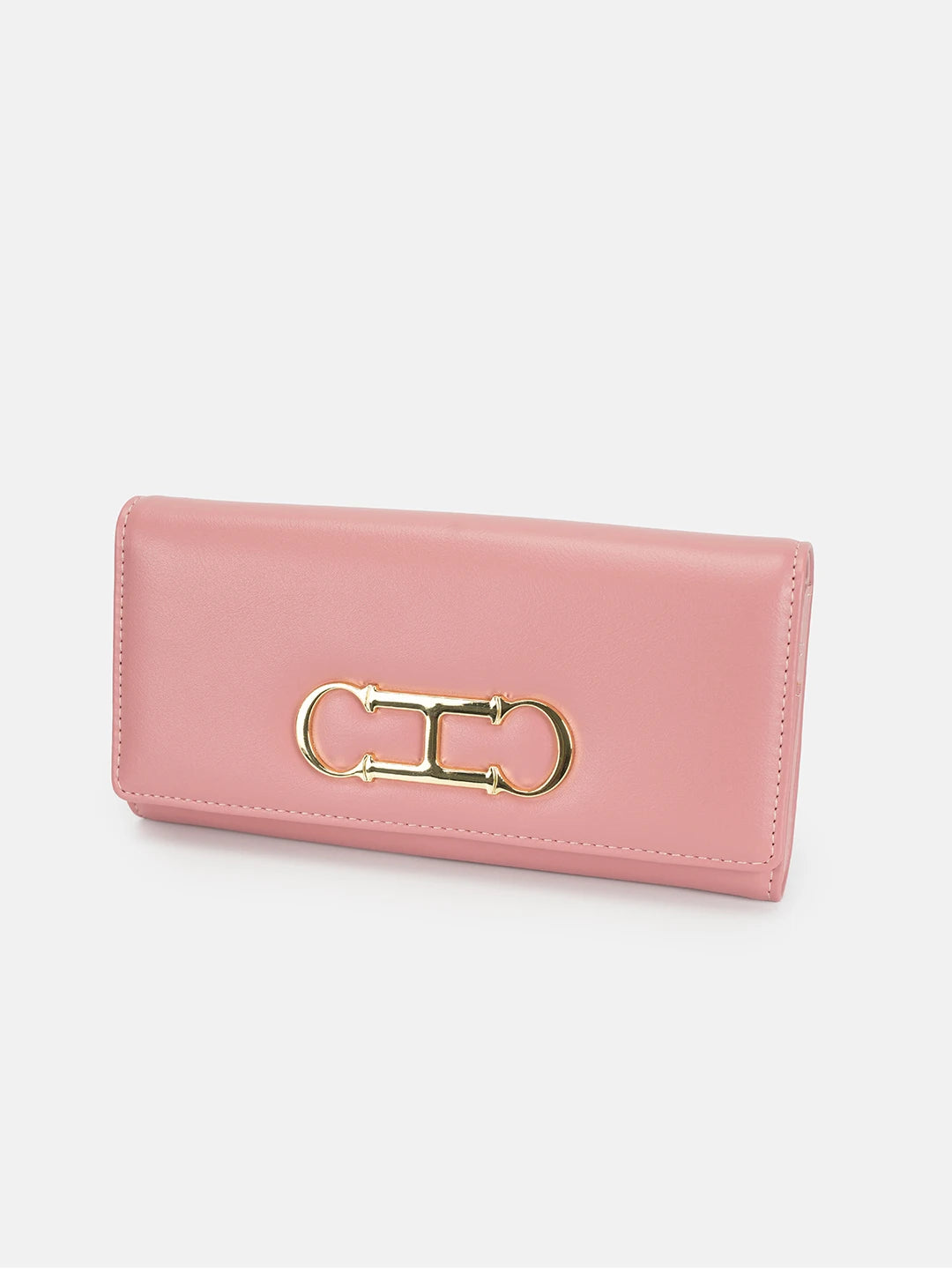 CH Womens Long Wallet Clutch Purse with Gold Metal Logo Large Capacity Card Holder Coin Purse for Ladies