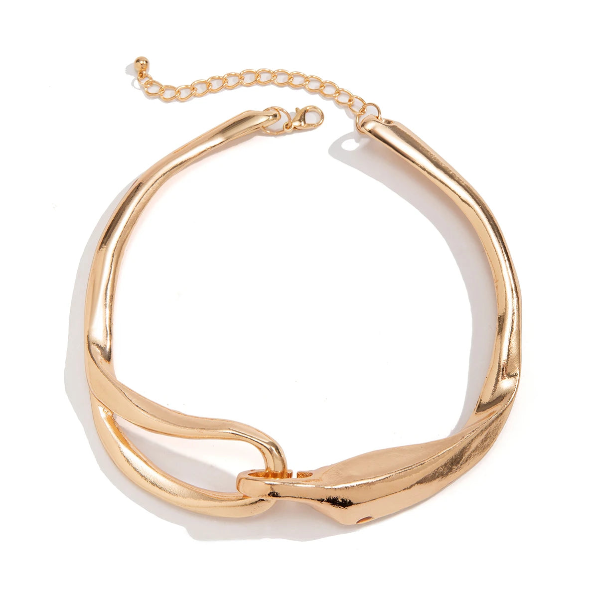 Exaggerated Heavy Metal Thick Chain Torques Necklace for Women Punk Trend Irregular Link Collar Choker Y2K Jewelry Accessories
