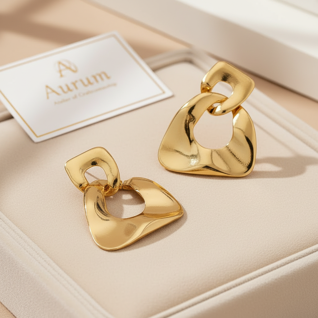 Women's Fashion Earrings, Simple and Versatile Geometric Smooth Irregular Earrings, Suitable for Daily Wear