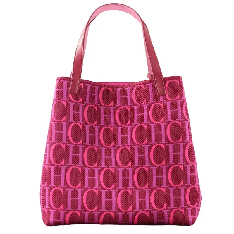 CH Brand Women's Handbag Autumn/Winter New Large Capacity Multi functional Letter Flyknit Design 2026 New Women's Tote Bag