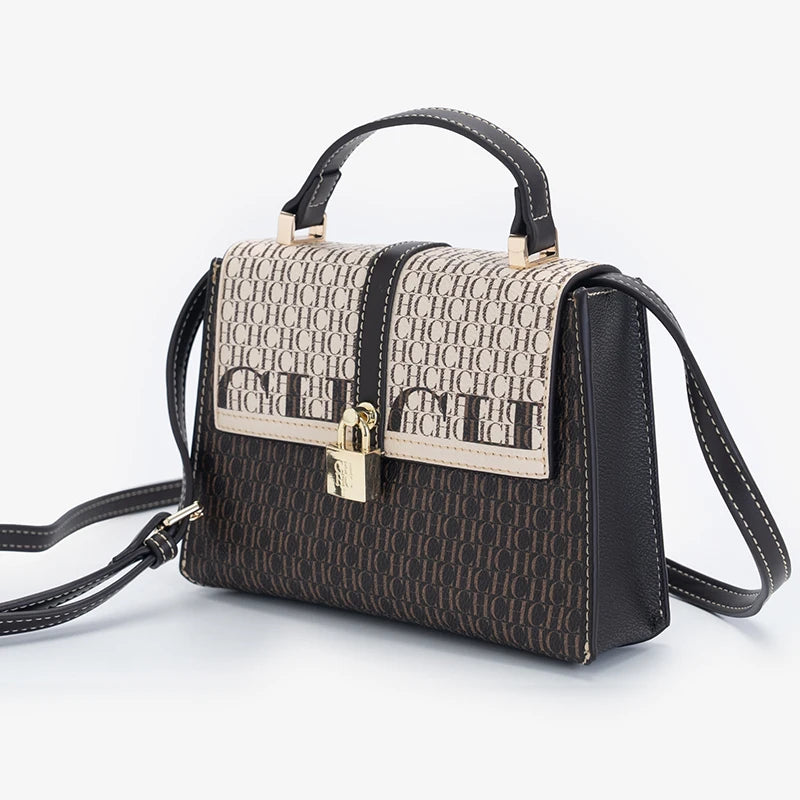 New Casual Women's Crossbody Bag Exquisite And Fashionable Handbag Niche Light Luxury Brand With Lock Design Trendy Designer's