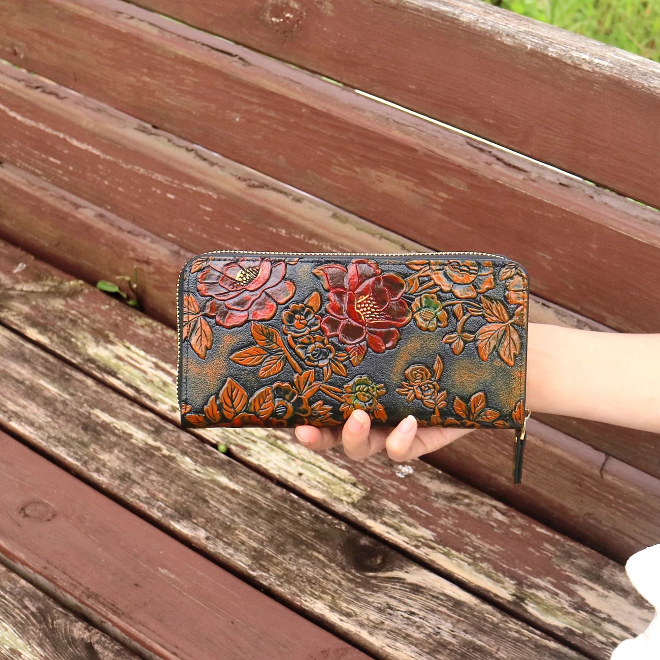 Wallet Women Large Capacity Card Holder Purse Floral Womens Leather Wallets Long Female Coin Purse Evening Clutch Bag