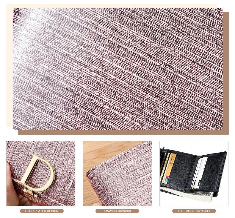 2025 New Women's Wallet, Long Wallet, Pearl D-Buckle, Large Capacity, Multiple Slots, Genuine Cowhide Wallet, Clutch Bag