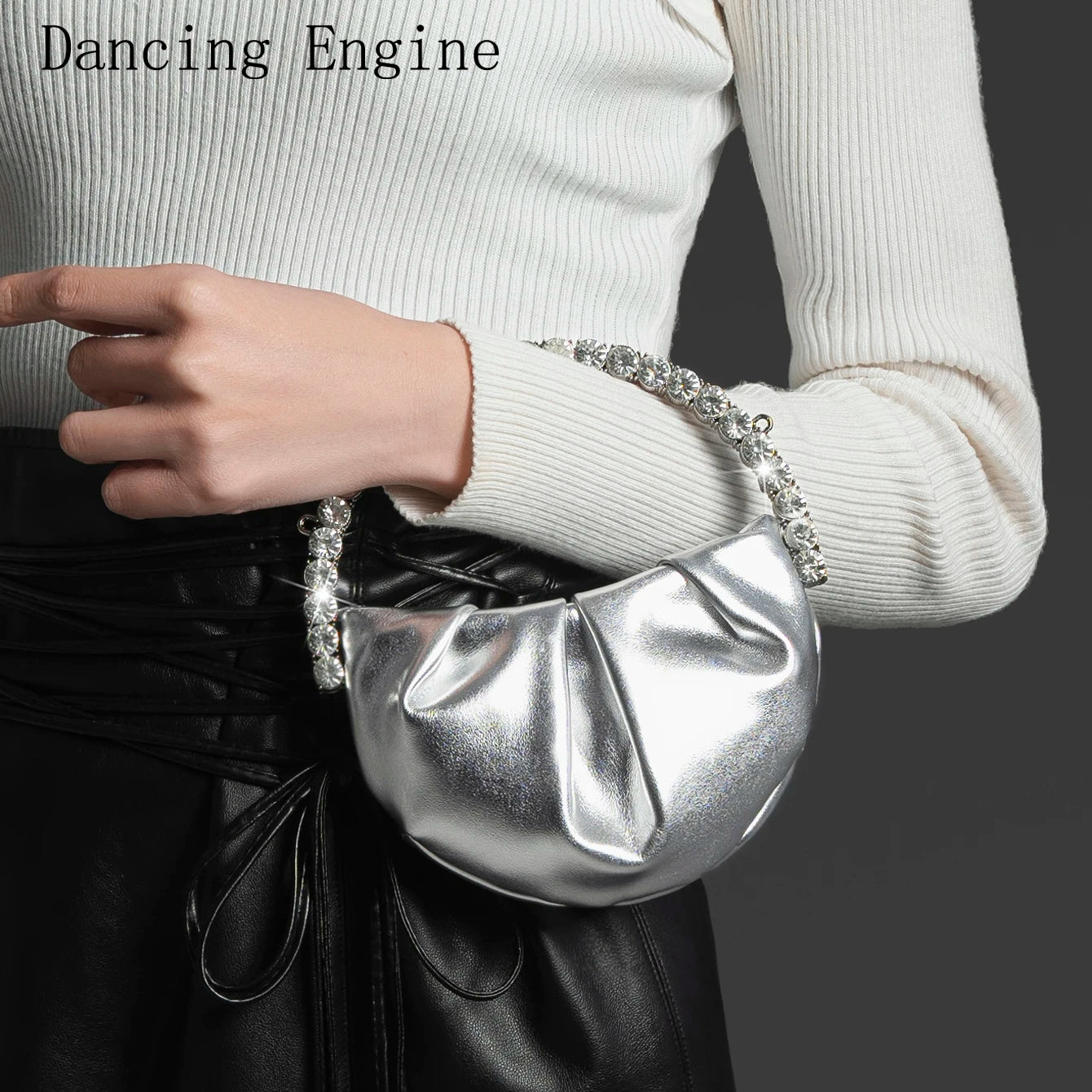 Shiny Crystal Purses and Handbag Luxury Designer Rhinestones Clutch Purse Bag for women handle bag leather Shoulder Bag Purse