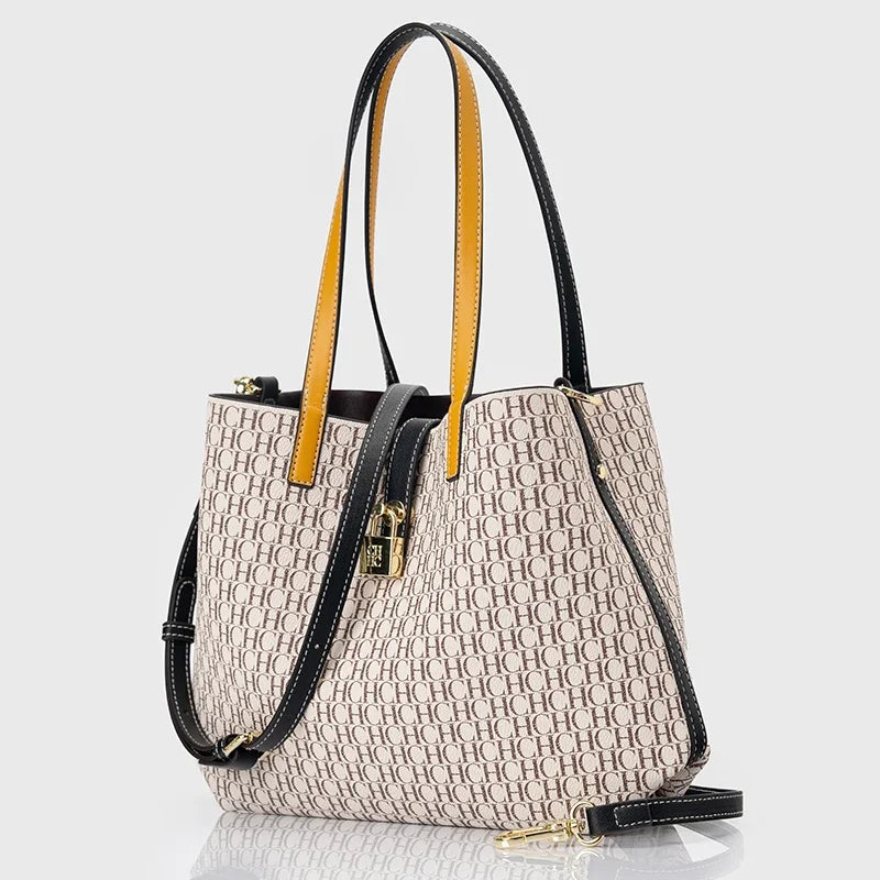 Premium Versatile PU Leather Crossbody Bag Ladies Large Capacity Daily Commuter Tote Bag Letter Print Design Ladies Fashion