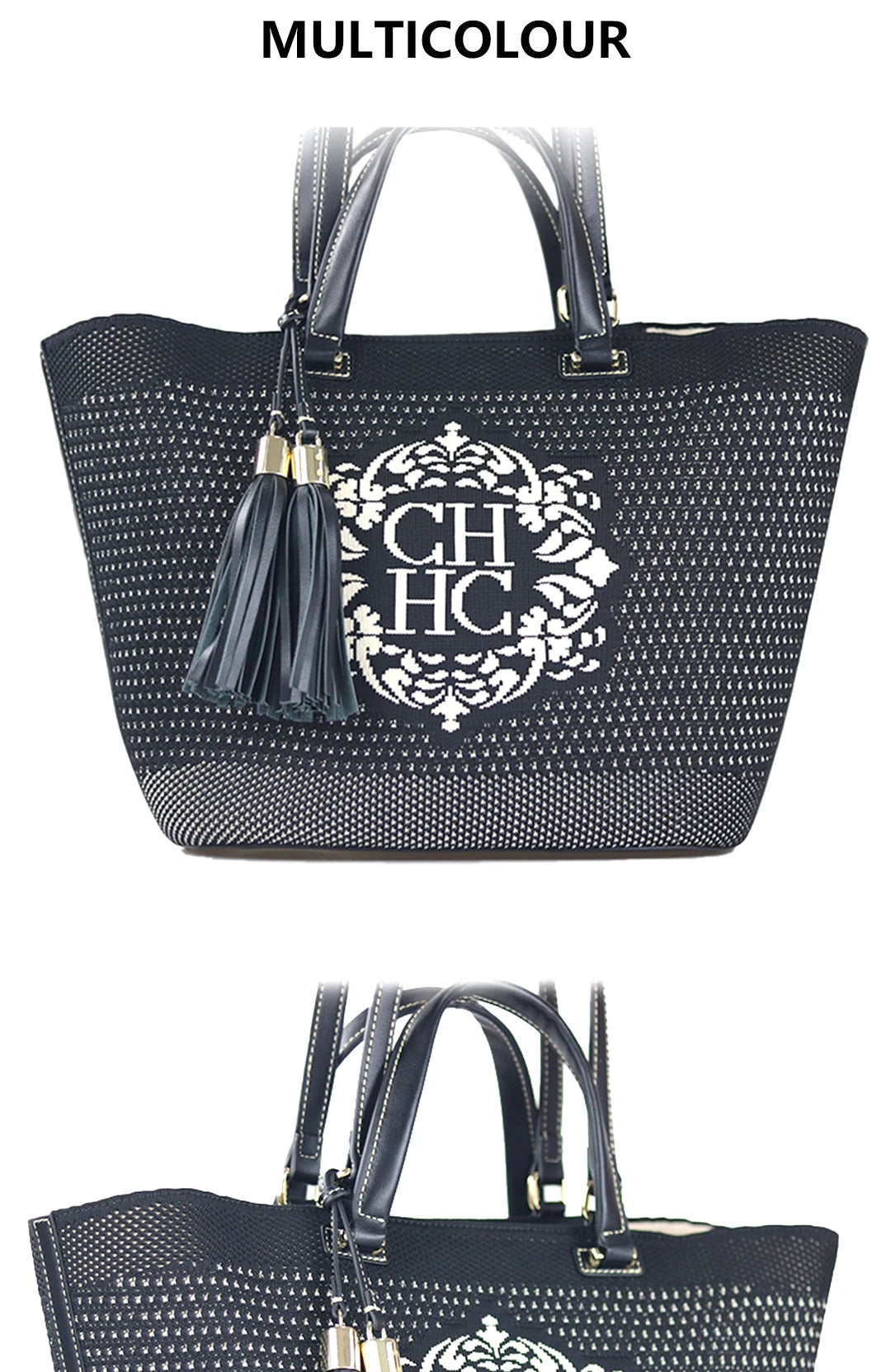 Large Shoulder Bag 43x26.5x15.7cm, Lightweight Foldable PU Tote Bag, Spacious Work Travel Purse, Multipurpose Carryall