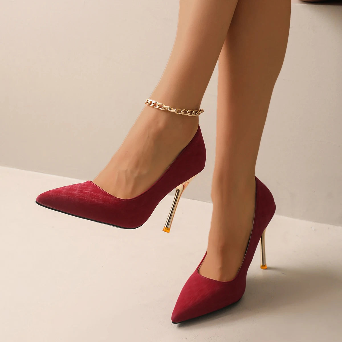 Women 10Cm Pointed Toe High Heels White Red Lady Wedding Bridal pumps Sexy fashion girl Prom Shoes Classic Black Office Shoes
