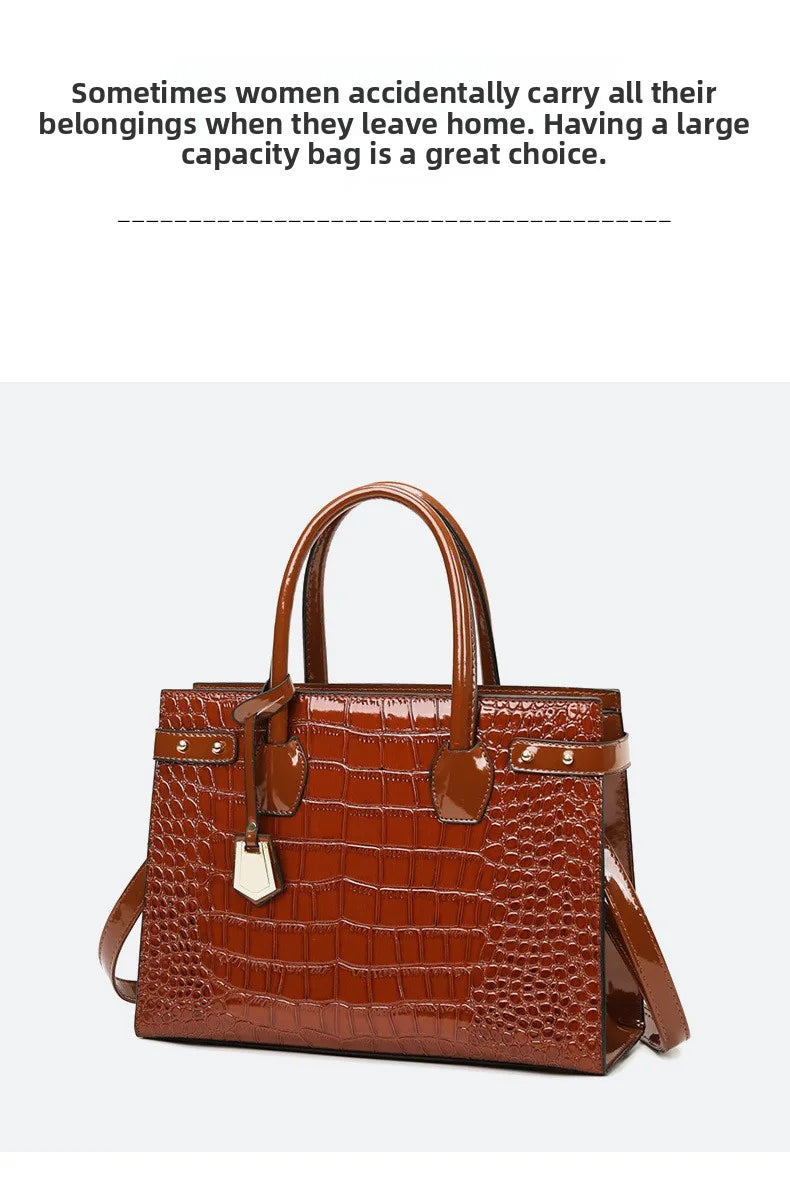 Retro Ladies Three-piece Set Mother-daughter Crossbody Bag Crocodile Pattern Texture Single-shoulder Hand-held Diagonal Bag
