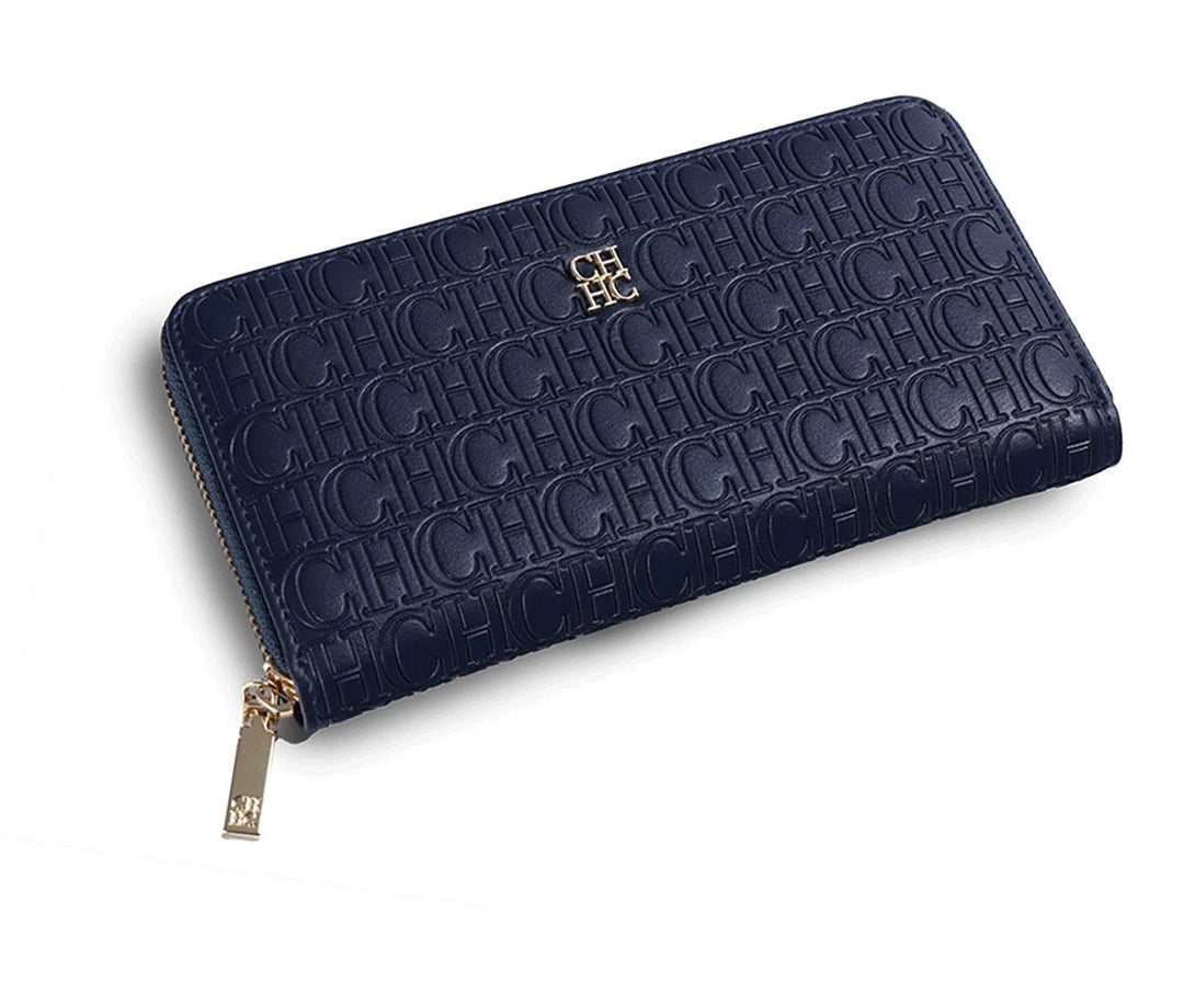 CH Women's Luxury Handbags Compact Wallet Minimalist Design with Embossed Initials Women's Coin Purse Portable Leather Wallet
