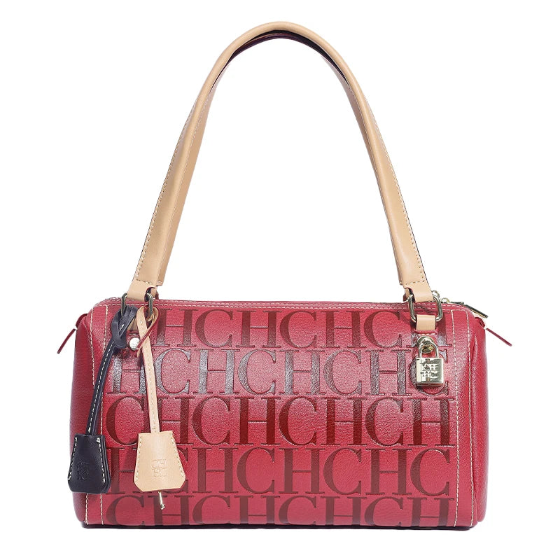 CH Fashion Classic Women's Boston Bag Autumn Winter New Collection 2026 Letter Design Shoulder Bag Texture Handbag