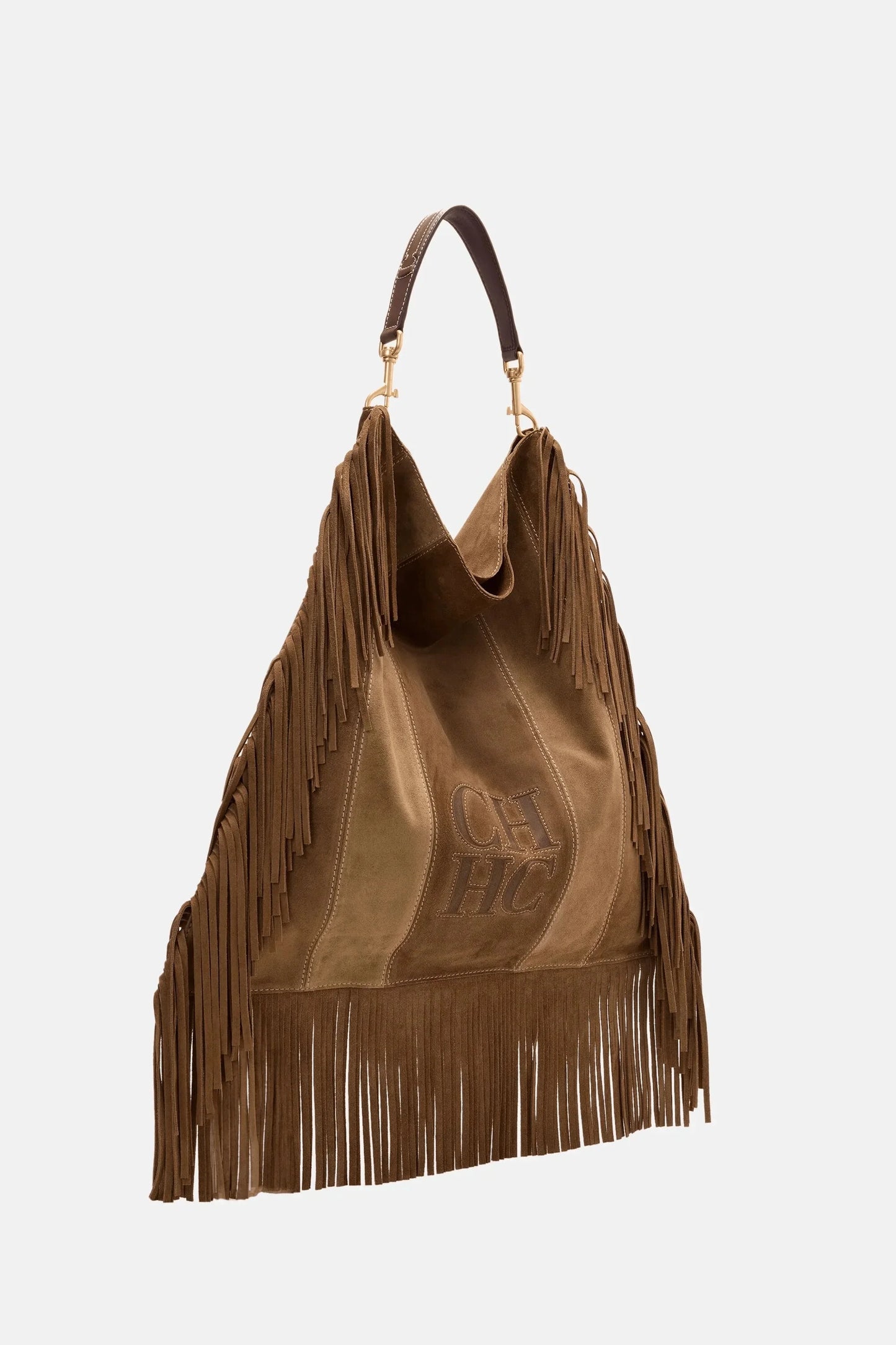 CH Leather Suede Fringe Hobo Bag Brown Large Capacity Tassel Shoulder Bag Retro Western Style Casual Handbag For Women Daily