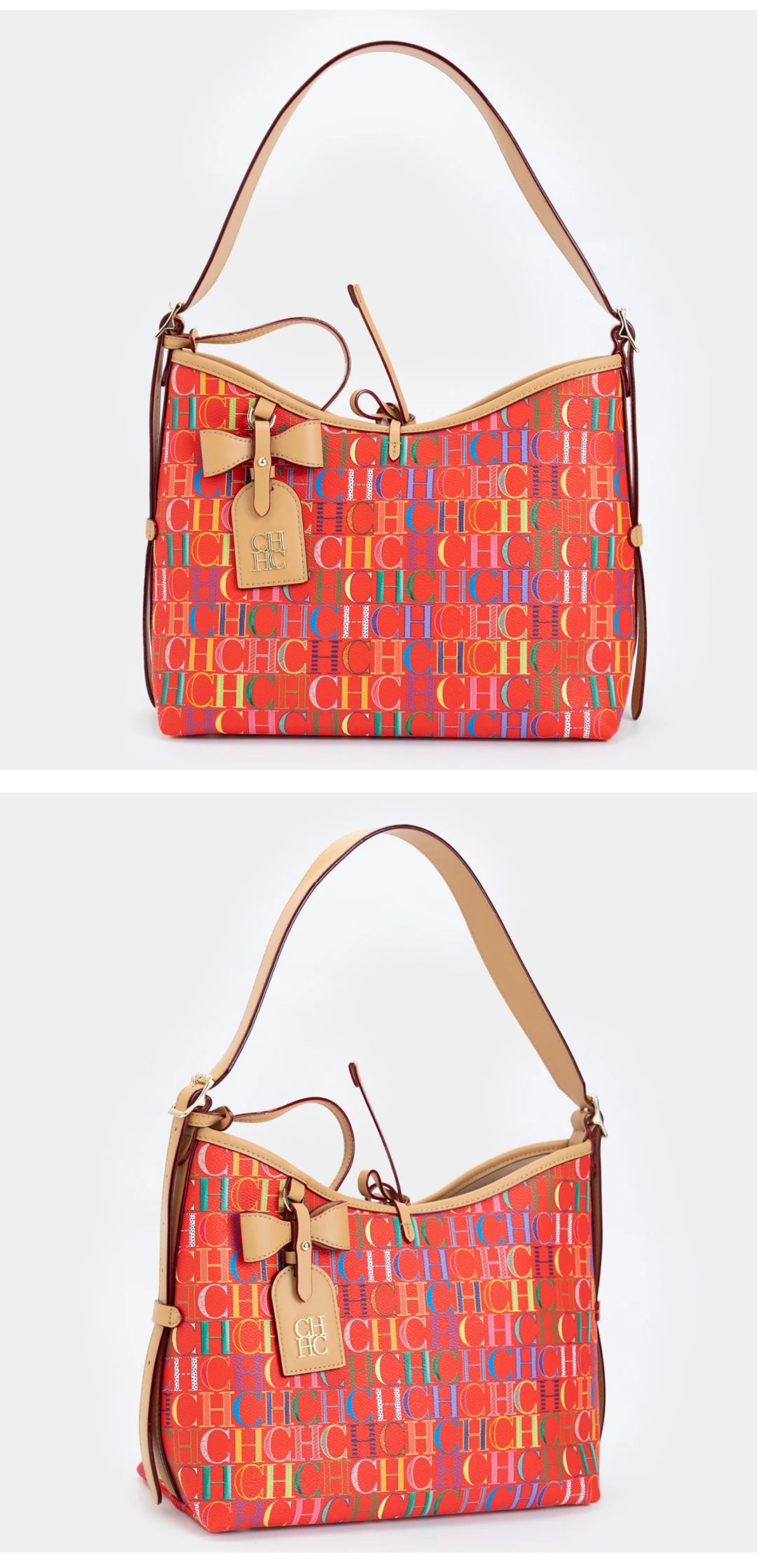 CHCH Bowknot Element Design New Trend Tote Bag Fashion Letter Print Square Luxury Brand 2025 Lace-up Women's Tote Bag