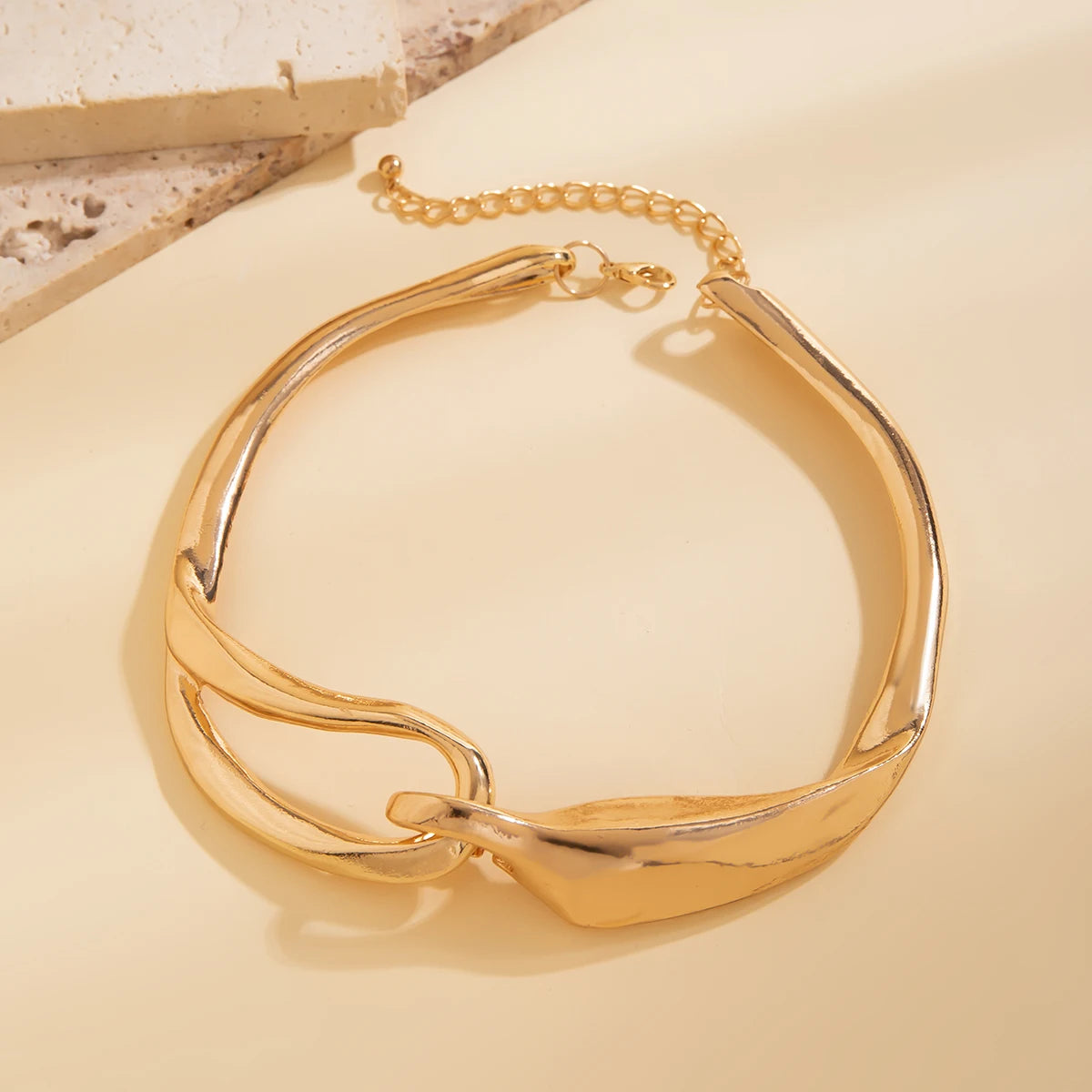 Exaggerated Heavy Metal Thick Chain Torques Necklace for Women Punk Trend Irregular Link Collar Choker Y2K Jewelry Accessories