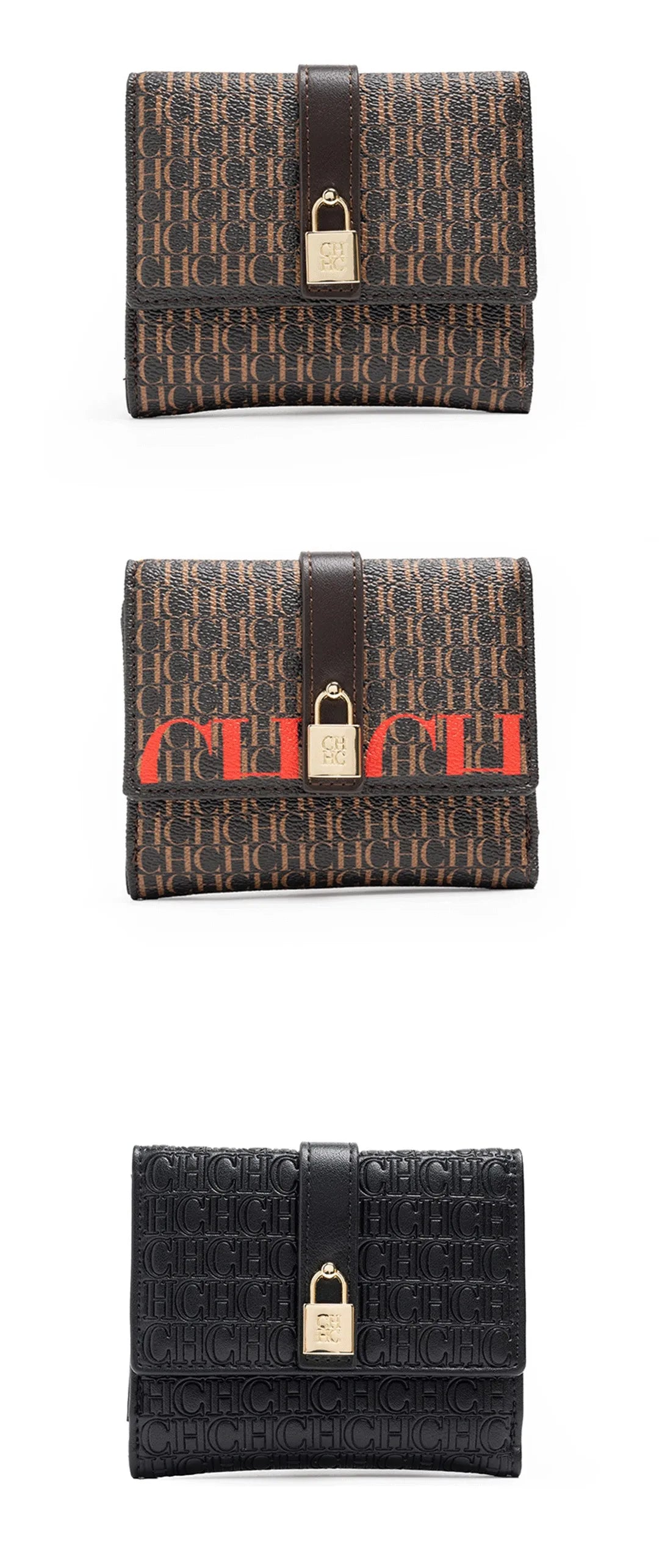 CH Fashion Versatile Letter Print Design Wallet Premium Feeling Wallet High Quality Standard Wallet Ladies Temperament Style