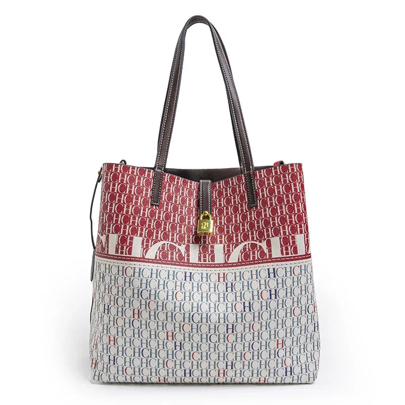 CH Simple Atmosphere Style Women's Handbag Fashion Women's Handbag Unique Print Design Women's Large Capacity Commuter Bag