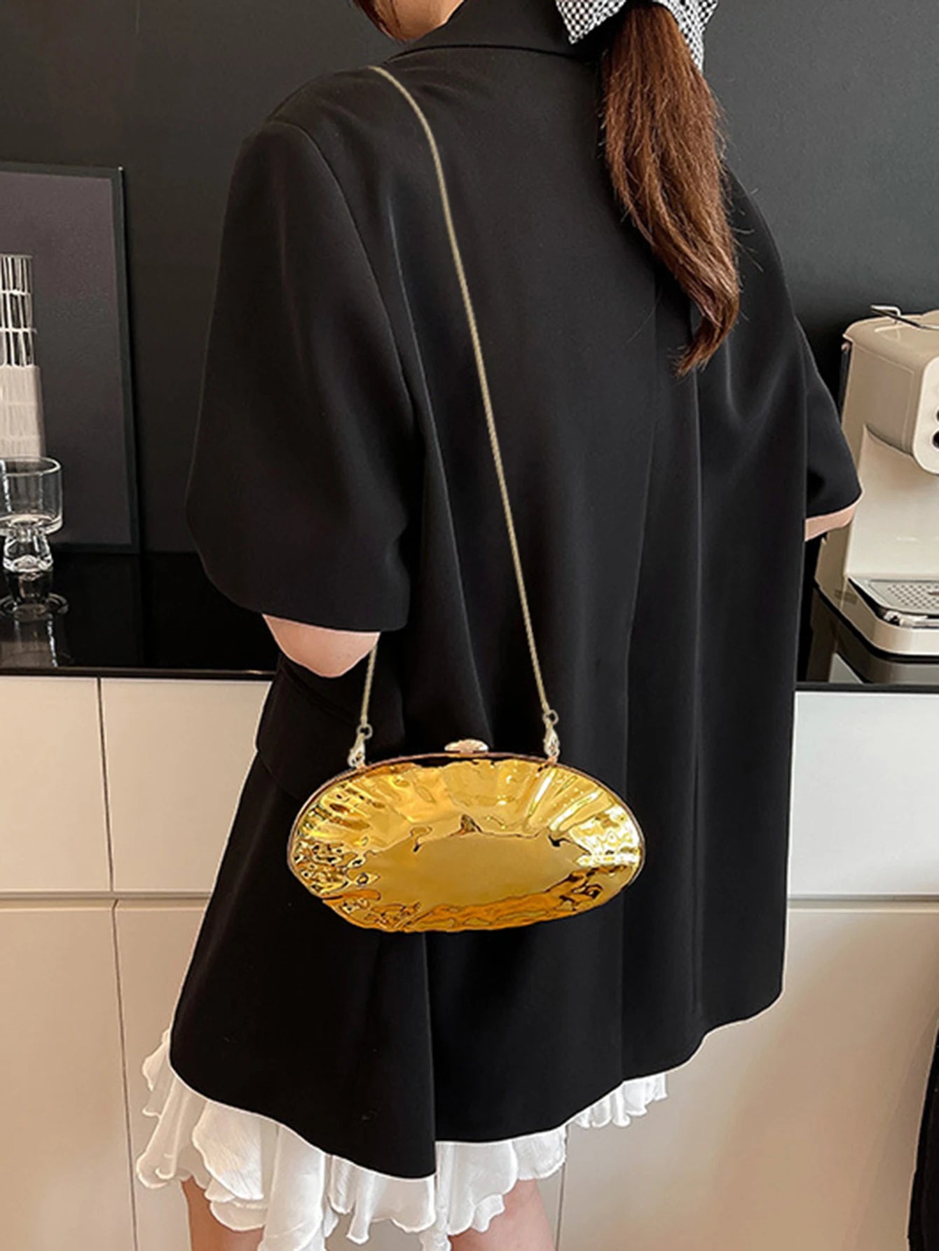 Shell Shaped Dinner Handbag Fashion Acrylic Chain Clutch Large Capacity Wallet New Banquet Party Women's Crossbody Shoulder Bag