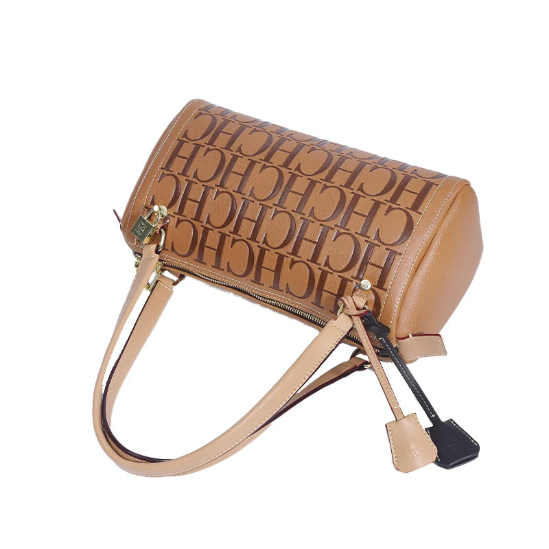 CH Fashion Classic Women's Boston Bag Autumn Winter New Collection 2026 Letter Design Shoulder Bag Texture Handbag