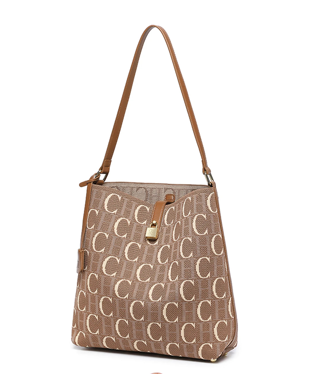 CH Women Hobo Bag Monogram Pattern Gold Lock Hardware Large Capacity 2026