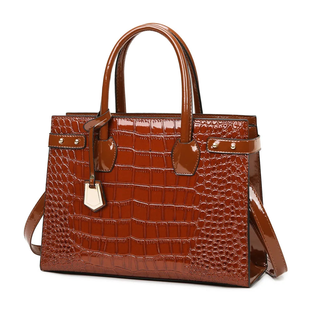 Retro Ladies Three-piece Set Mother-daughter Crossbody Bag Crocodile Pattern Texture Single-shoulder Hand-held Diagonal Bag