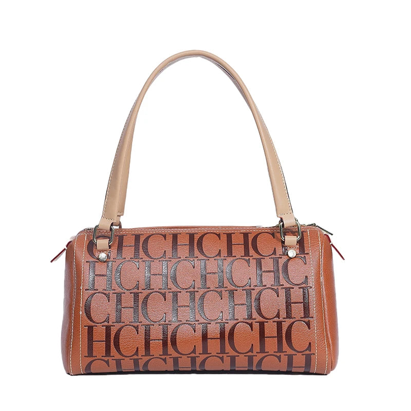 CH Fashion Classic Women's Boston Bag Autumn Winter New Collection 2026 Letter Design Shoulder Bag Texture Handbag