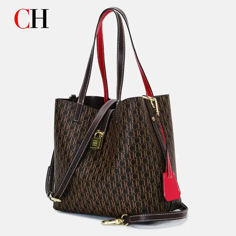 Premium Versatile PU Leather Crossbody Bag Ladies Large Capacity Daily Commuter Tote Bag Letter Print Design Ladies Fashion