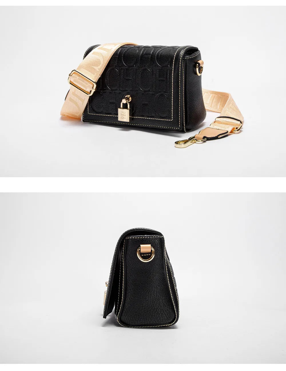 Fashion Design Model Metal Accessories Buckle Women's Shoulder Bag Luxury Brand 2025 New Fashion Solid Colour Printed Head Bag
