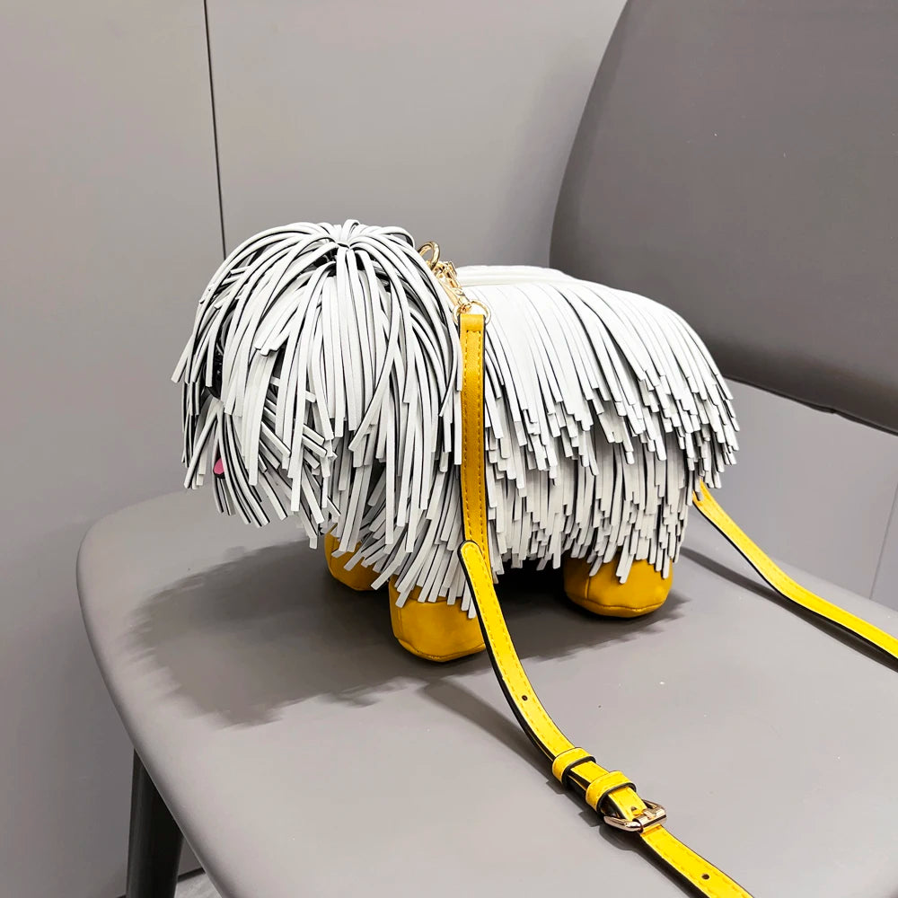 Luxury Designer Cute dog shape, Leather crossbody shoulder bag