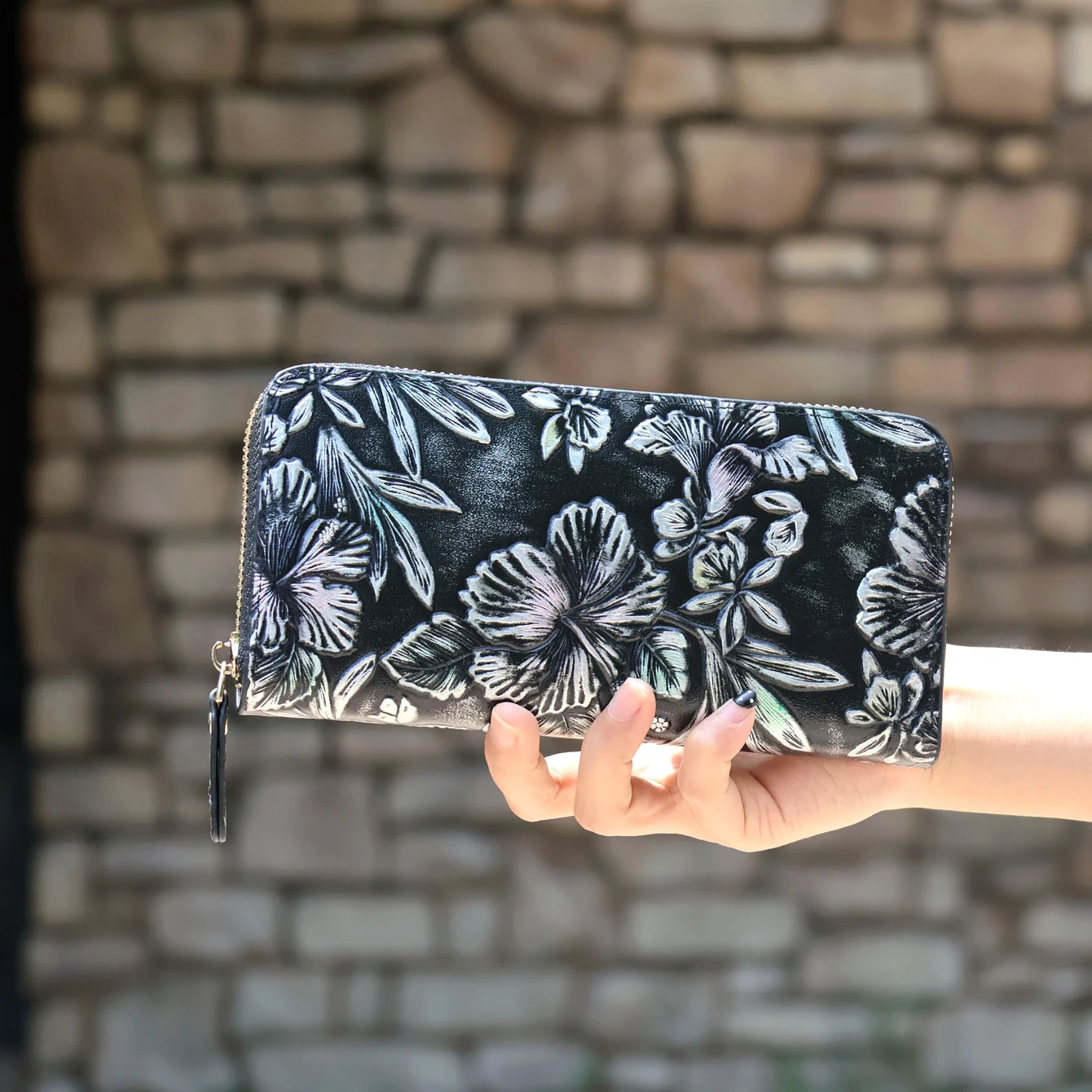 Wallet Women Large Capacity Card Holder Purse Floral Womens Leather Wallets Long Female Coin Purse Evening Clutch Bag