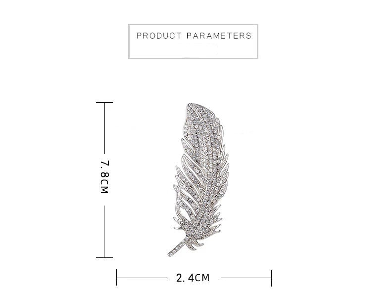 SKEDS Luxury Feather Crystal Brooches For Women Fashion Rhinestone Banquet Party Jewelry Accessories Vintage Badges Brooch Pin