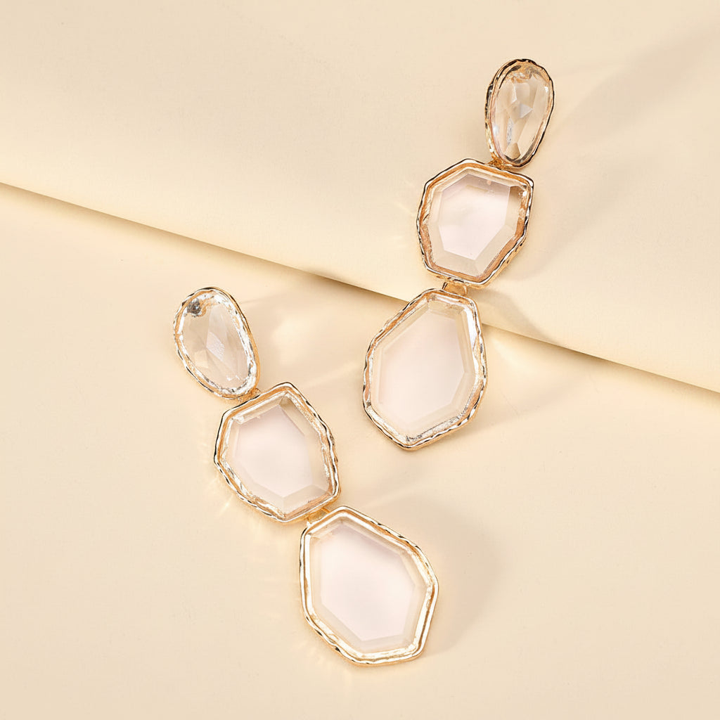 Creative Design Popular Luxury Geometric Resin Charm Long Dangle Drop Earrings For Women Trend Unusual Pendant Jewelry Gift