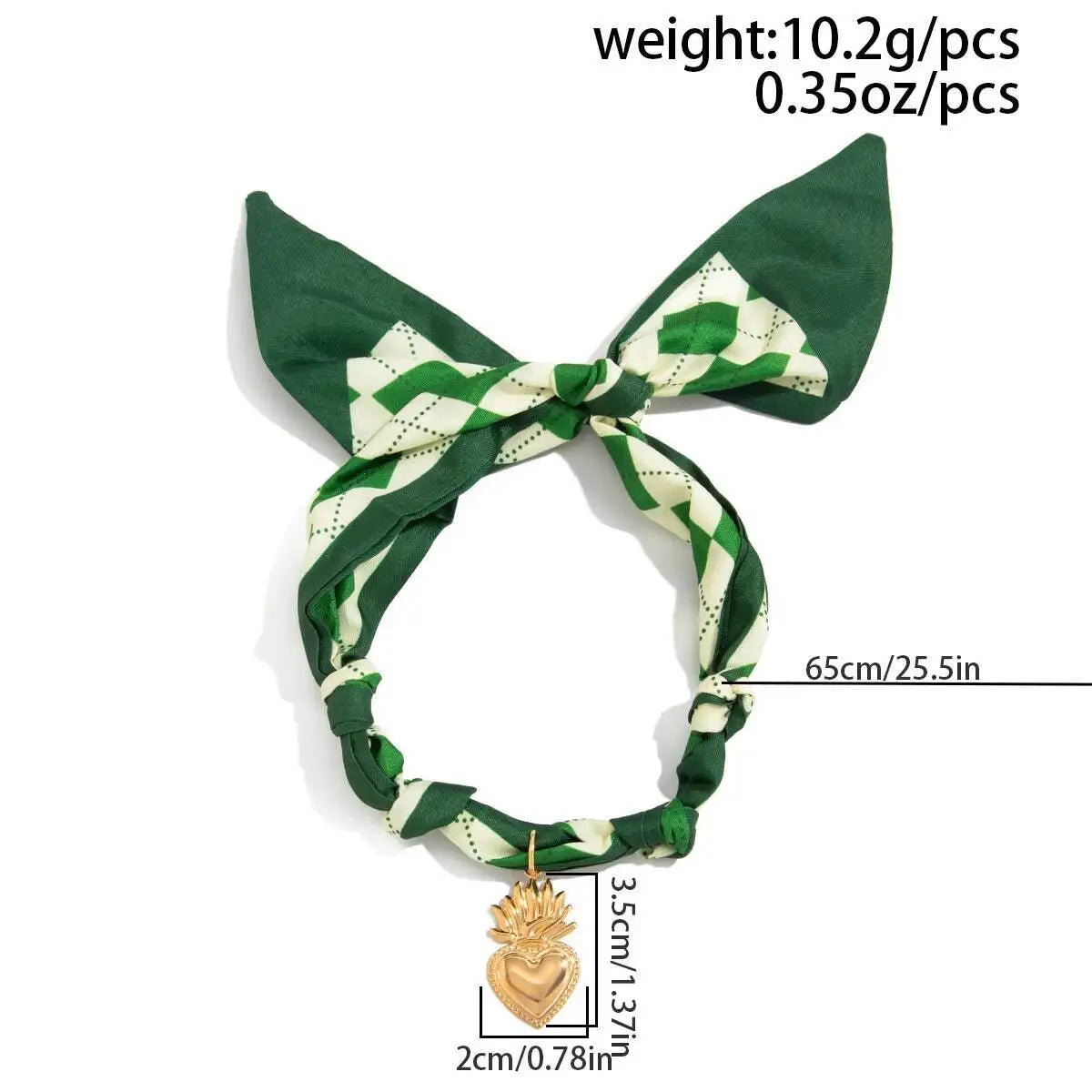 Salircon Trendy Handmade Green Silk Ribbon Love Heart Pendant Necklace for Women Elegant Adjustable Clavicle Chain Charm Jewelry